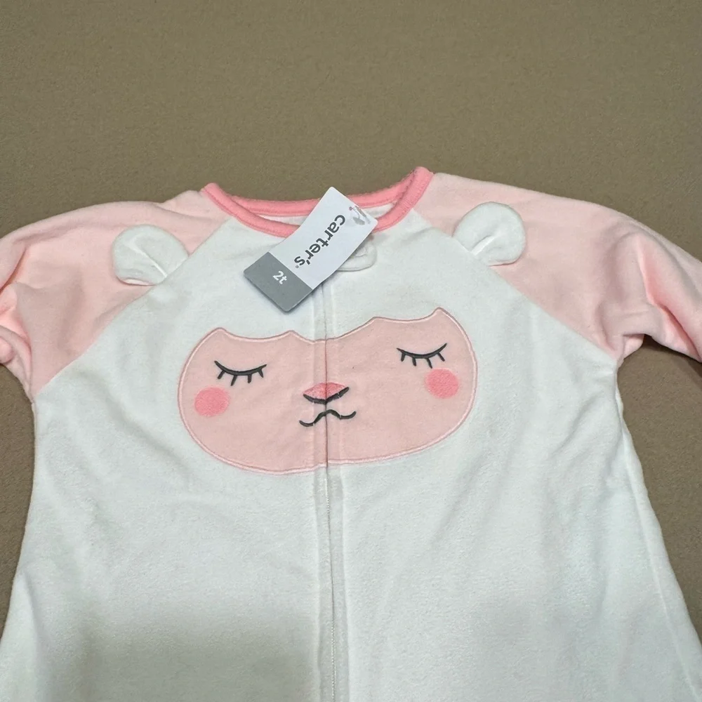 NWT Carter's Pink and White Footies with Polka Dots
